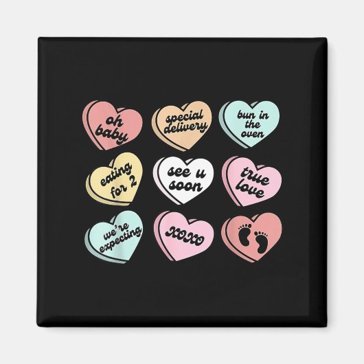 Valentine Hearts Candy Pregnancy Announcement Baby Magnet (Vorne)