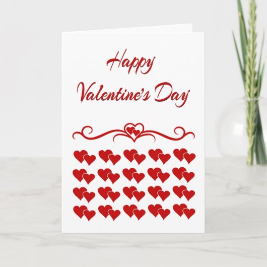 Valentine Hearts Card Feiertagskarte (Vorderseite)