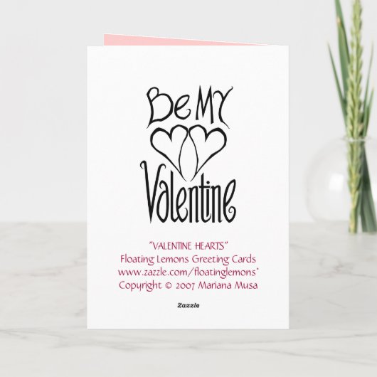 Valentine Hearts Card Feiertagskarte (Rückseite)