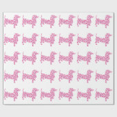 Valentine Hearts Dachshund Geschenkpapier (Flach)