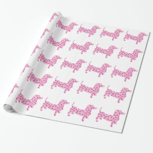 Valentine Hearts Dachshund Geschenkpapier