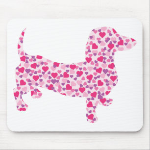 Valentine Hearts Dachshund Mousepad