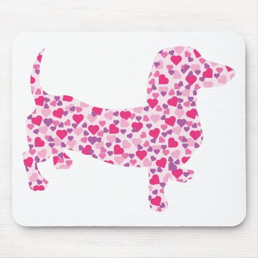 Valentine Hearts Dachshund Mousepad (Vorne)