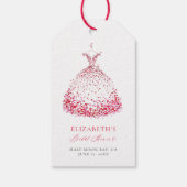 Valentine Hearts Dress Bow Elegantes Brautparty Geschenkanhänger (Rückseite)