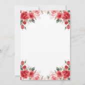 Valentine Hearts Dress Rote Rosen Brautparty Einladung (Rückseite)