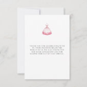 Valentine Hearts Dress Whimsical Art Bridal Shower Dankeskarte (Rückseite)