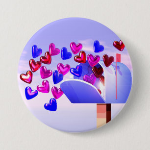 Valentine Hearts Fliegen aus der Mailbox Button