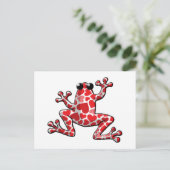 Valentine Hearts Frog Feiertagspostkarte (Stehend Vorderseite)