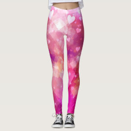 Valentine Hearts funkeln rosa Leggings
