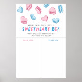 Valentine Hearts Gender Reveal Stimmzeichen Poster (Vorne)