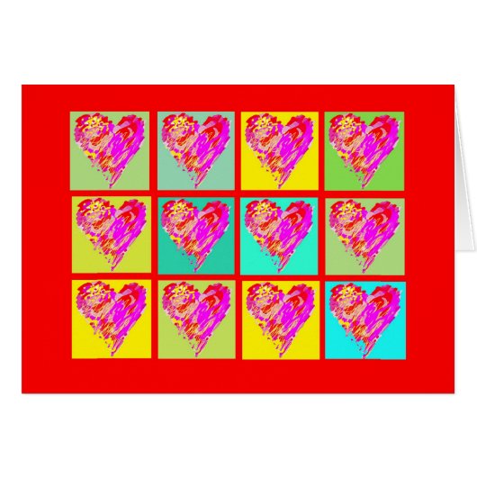 Valentine Hearts, General Liebe oder Romance Card (Vorderseite (Horizontal))