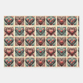 Valentine Hearts Geschenkpapier Set (Vorderseite 2)
