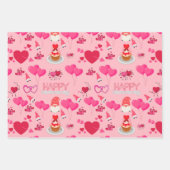 Valentine Hearts Geschenkpapier Set (Vorderseite)