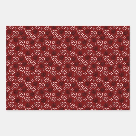Valentine Hearts Geschenkpapier Set (Vorderseite 2)