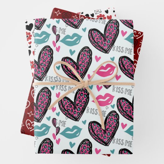 Valentine Hearts Geschenkpapier Set (Beispiel)