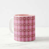 Valentine Hearts Kariert Zweifarbige Tasse (Vorderseite Links)
