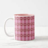 Valentine Hearts Kariert Zweifarbige Tasse (Links)