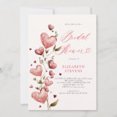 Valentine Hearts Liebe Garten Rosa Brautparty Einladung (Vorderseite)