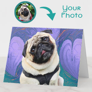 Valentine Hearts Liebe Lila Foto Gruß Dankeskarte