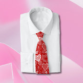 Valentine Hearts Liebe Red White Krawatte