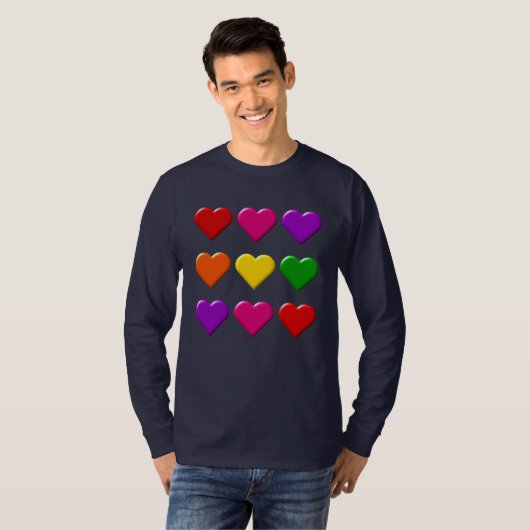 Valentine Hearts Long Sleeve T - Shirt (Vorne ganz)
