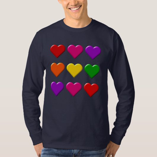 Valentine Hearts Long Sleeve T - Shirt (Vorderseite)