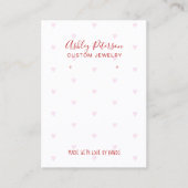 Valentine Hearts Love Jewelry Earring Display Visitenkarte (Vorderseite)