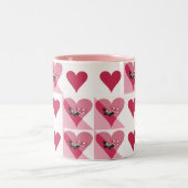Valentine Hearts mit Schmetterlingen Zweifarbige Tasse (Mittel)