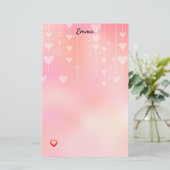 Valentine Hearts on a String Stationery Briefpapier