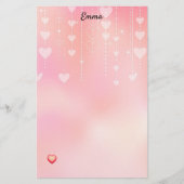 Valentine Hearts on a String Stationery Briefpapier (Vorderseite)