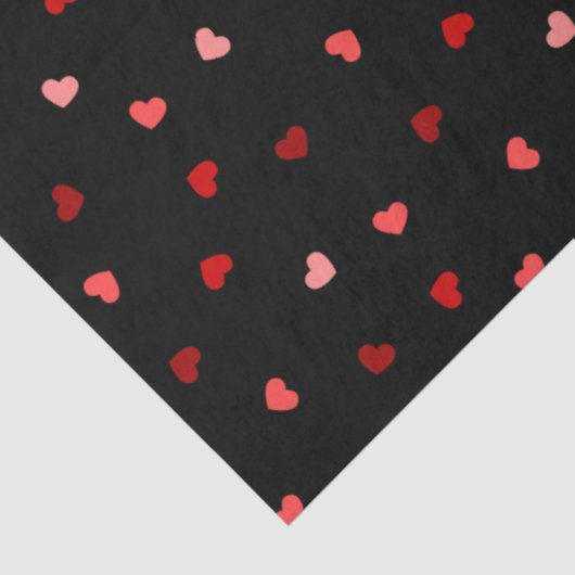 Valentine Hearts on Black Seidenpapier (Ausschnitt)