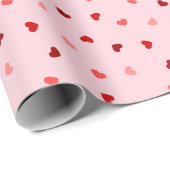 Valentine Hearts on Pink Geschenkpapier (Rolleneckpunkt)