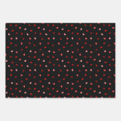 Valentine Hearts on Pink, White und Black Geschenkpapier Set (Vorderseite 3)