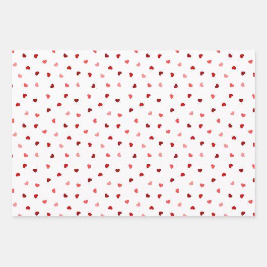 Valentine Hearts on Pink, White und Black Geschenkpapier Set (Vorderseite 2)