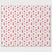 Valentine Hearts on White Geschenkpapier (Flach)