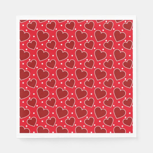 Valentine Hearts Paper Napkins Serviette (Vorderseite)