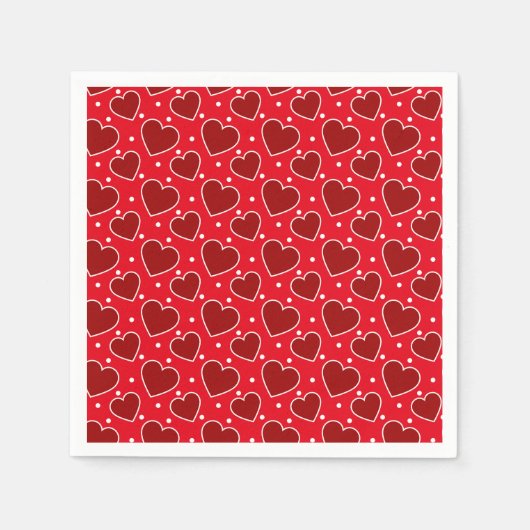 Valentine Hearts Paper Napkins Serviette (Vorderseite)
