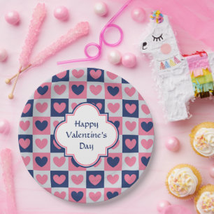 Valentine Hearts Pattern Pappteller