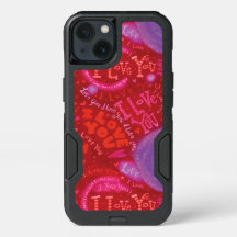 Valentine Hearts Pink Red I Liebe You Typografie