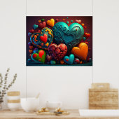 Valentine Hearts Poster (Küche)