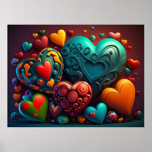 Valentine Hearts Poster