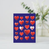 Valentine Hearts Postkarte (Stehend Vorderseite)