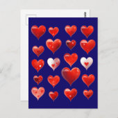 Valentine Hearts Postkarte (Vorne/Hinten)