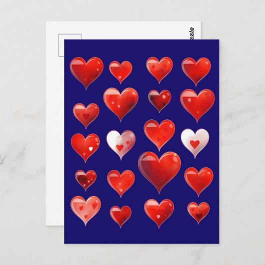 Valentine Hearts Postkarte (Vorne/Hinten)