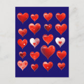 Valentine Hearts Postkarte (Vorderseite)