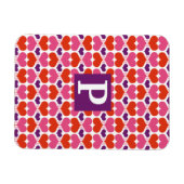 Valentine Hearts Quilt Monogram Magnet (Horizontal)