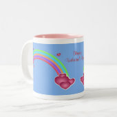 Valentine Hearts Rainbow Tasse (Vorderseite Links)