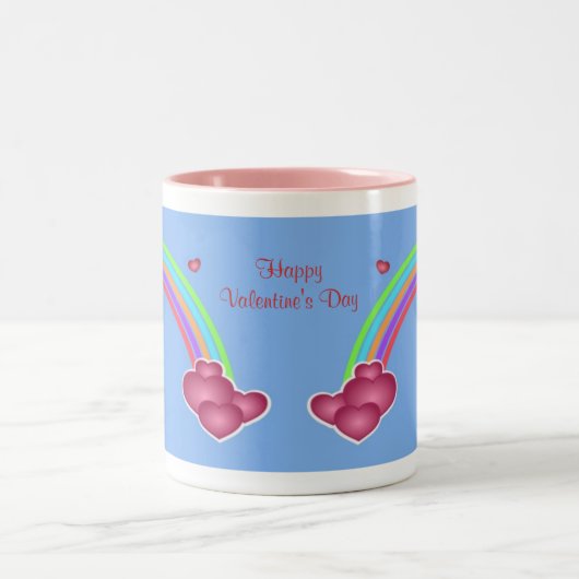 Valentine Hearts Rainbow Tasse (Mittel)