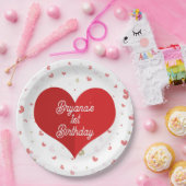 Valentine Hearts Red Pink & Gold Party Pappteller (Party)