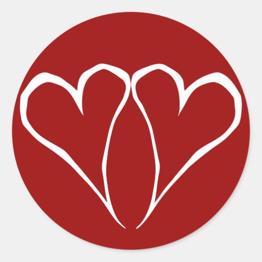 Valentine Hearts Red Sticker (Vorderseite)